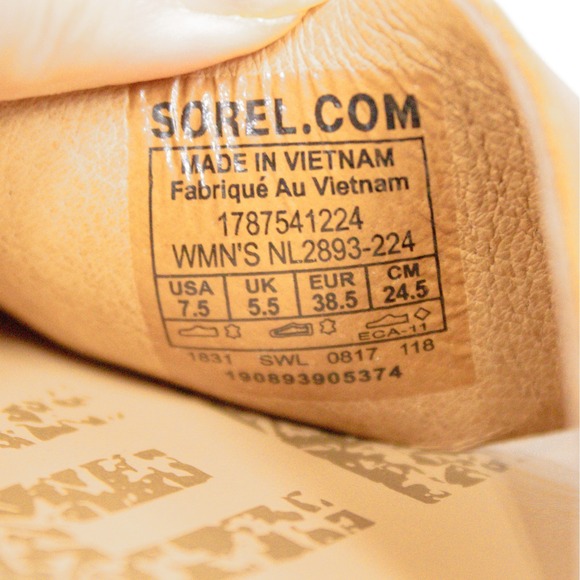 Sorel Ella II Sandals Tan Leather / Black Elastic Criss Cross Women's Size 7.5 - Picture 9 of 10